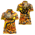 Custom NAIDOC Week 2024 Tiger Women Polo Shirt Aboriginal Animals Keep The Fire Burning