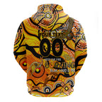 Custom NAIDOC Week 2024 Tiger Zip Hoodie Aboriginal Animals Keep The Fire Burning