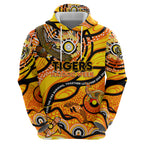 Custom NAIDOC Week 2024 Tiger Zip Hoodie Aboriginal Animals Keep The Fire Burning