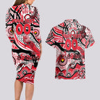 Custom NAIDOC Week 2024 Saints Couples Matching Long Sleeve Bodycon Dress and Hawaiian Shirt Aboriginal Animals Keep The Fire Burning