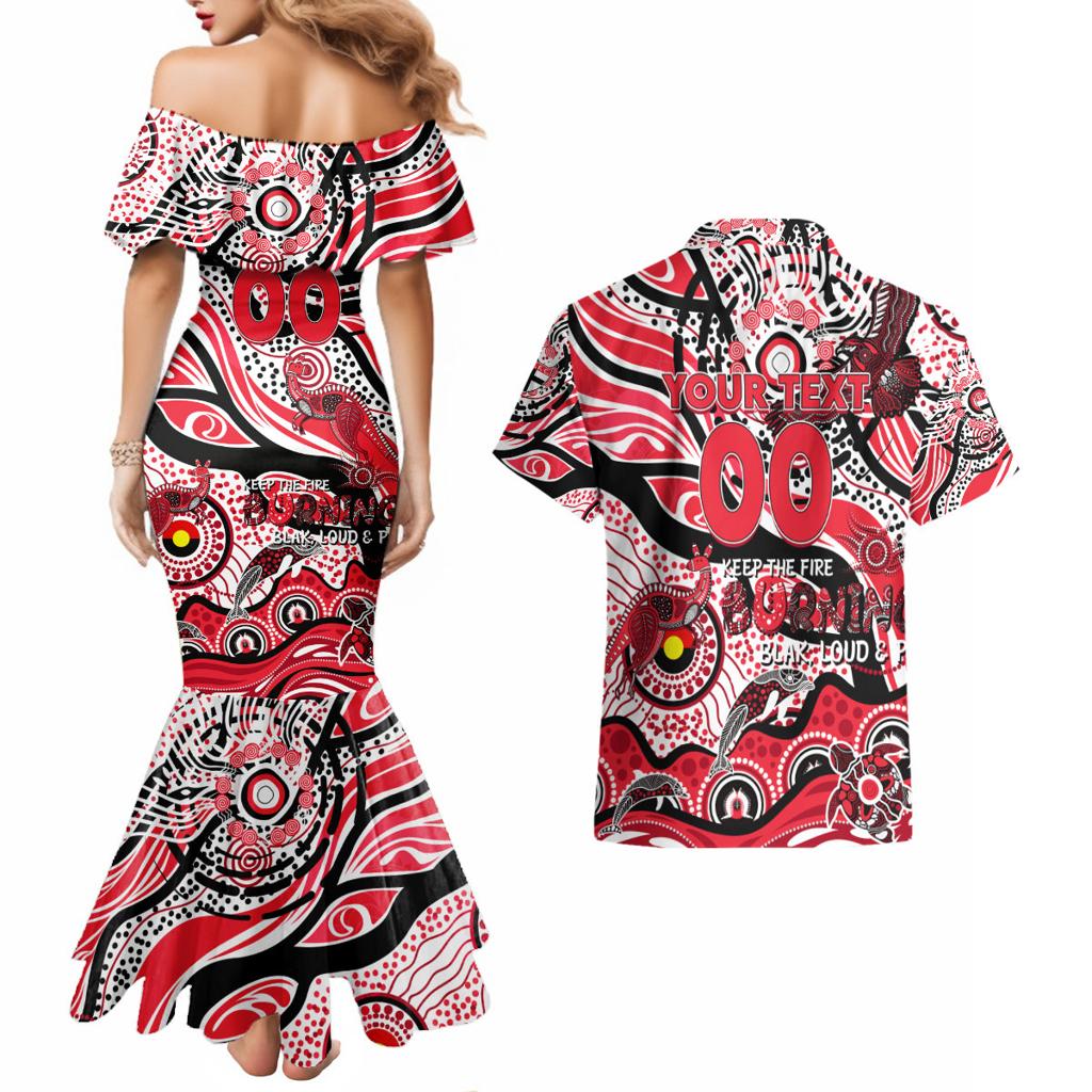 Custom NAIDOC Week 2024 Saints Couples Matching Mermaid Dress and Hawaiian Shirt Aboriginal Animals Keep The Fire Burning