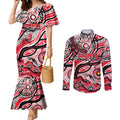 Custom NAIDOC Week 2024 Saints Couples Matching Mermaid Dress and Long Sleeve Button Shirt Aboriginal Animals Keep The Fire Burning
