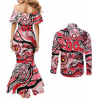 Custom NAIDOC Week 2024 Saints Couples Matching Mermaid Dress and Long Sleeve Button Shirt Aboriginal Animals Keep The Fire Burning