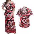 Custom NAIDOC Week 2024 Saints Couples Matching Off Shoulder Maxi Dress and Hawaiian Shirt Aboriginal Animals Keep The Fire Burning