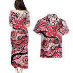 Custom NAIDOC Week 2024 Saints Couples Matching Puletasi and Hawaiian Shirt Aboriginal Animals Keep The Fire Burning