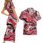 Custom NAIDOC Week 2024 Saints Couples Matching Short Sleeve Bodycon Dress and Hawaiian Shirt Aboriginal Animals Keep The Fire Burning