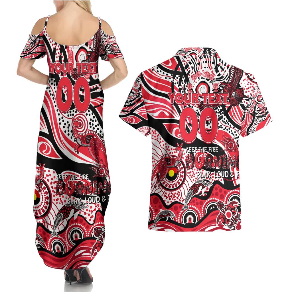 Custom NAIDOC Week 2024 Saints Couples Matching Summer Maxi Dress and Hawaiian Shirt Aboriginal Animals Keep The Fire Burning