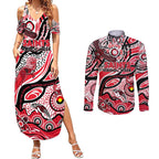 Custom NAIDOC Week 2024 Saints Couples Matching Summer Maxi Dress and Long Sleeve Button Shirt Aboriginal Animals Keep The Fire Burning