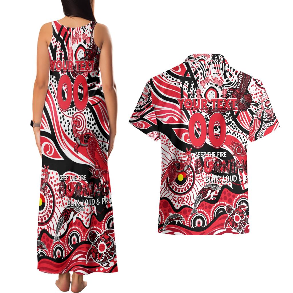 Custom NAIDOC Week 2024 Saints Couples Matching Tank Maxi Dress and Hawaiian Shirt Aboriginal Animals Keep The Fire Burning