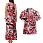 Custom NAIDOC Week 2024 Saints Couples Matching Tank Maxi Dress and Hawaiian Shirt Aboriginal Animals Keep The Fire Burning