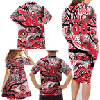 Custom NAIDOC Week 2024 Saints Family Matching Long Sleeve Bodycon Dress and Hawaiian Shirt Aboriginal Animals Keep The Fire Burning