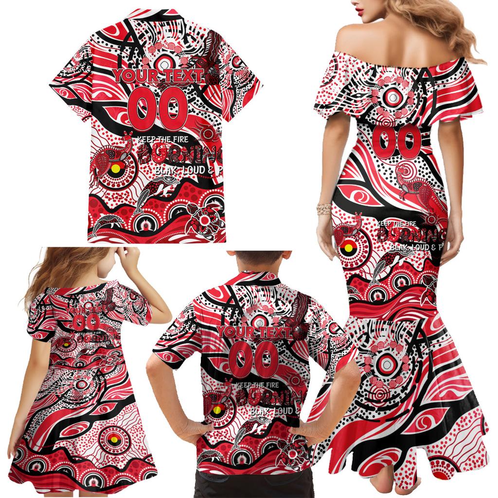 Custom NAIDOC Week 2024 Saints Family Matching Mermaid Dress and Hawaiian Shirt Aboriginal Animals Keep The Fire Burning