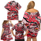 Custom NAIDOC Week 2024 Saints Family Matching Off Shoulder Short Dress and Hawaiian Shirt Aboriginal Animals Keep The Fire Burning