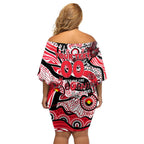 Custom NAIDOC Week 2024 Saints Family Matching Off Shoulder Short Dress and Hawaiian Shirt Aboriginal Animals Keep The Fire Burning