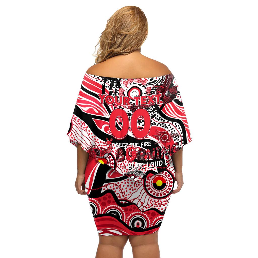 Custom NAIDOC Week 2024 Saints Family Matching Off Shoulder Short Dress and Hawaiian Shirt Aboriginal Animals Keep The Fire Burning