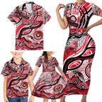 Custom NAIDOC Week 2024 Saints Family Matching Short Sleeve Bodycon Dress and Hawaiian Shirt Aboriginal Animals Keep The Fire Burning