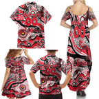 Custom NAIDOC Week 2024 Saints Family Matching Summer Maxi Dress and Hawaiian Shirt Aboriginal Animals Keep The Fire Burning