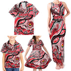 Custom NAIDOC Week 2024 Saints Family Matching Tank Maxi Dress and Hawaiian Shirt Aboriginal Animals Keep The Fire Burning