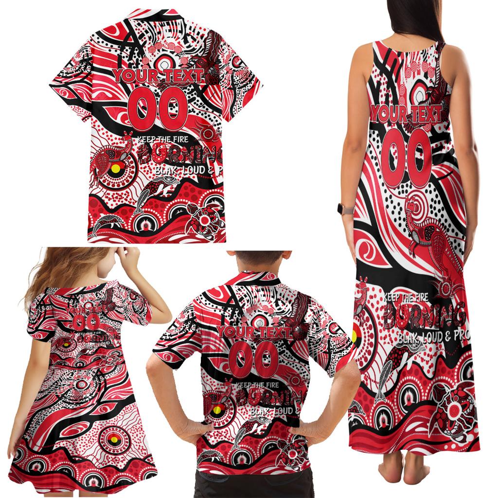 Custom NAIDOC Week 2024 Saints Family Matching Tank Maxi Dress and Hawaiian Shirt Aboriginal Animals Keep The Fire Burning