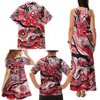 Custom NAIDOC Week 2024 Saints Family Matching Tank Maxi Dress and Hawaiian Shirt Aboriginal Animals Keep The Fire Burning