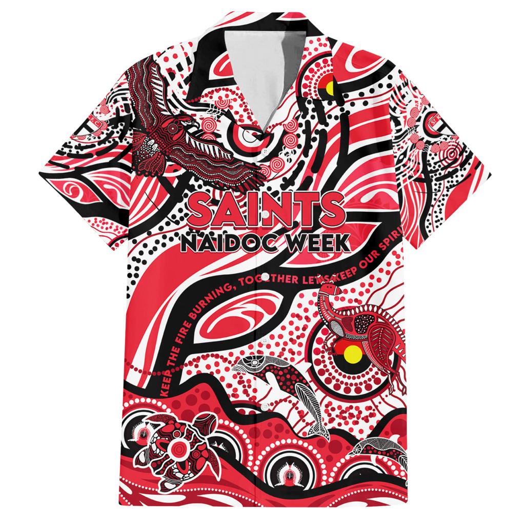 Custom NAIDOC Week 2024 Saints Family Matching Tank Maxi Dress and Hawaiian Shirt Aboriginal Animals Keep The Fire Burning