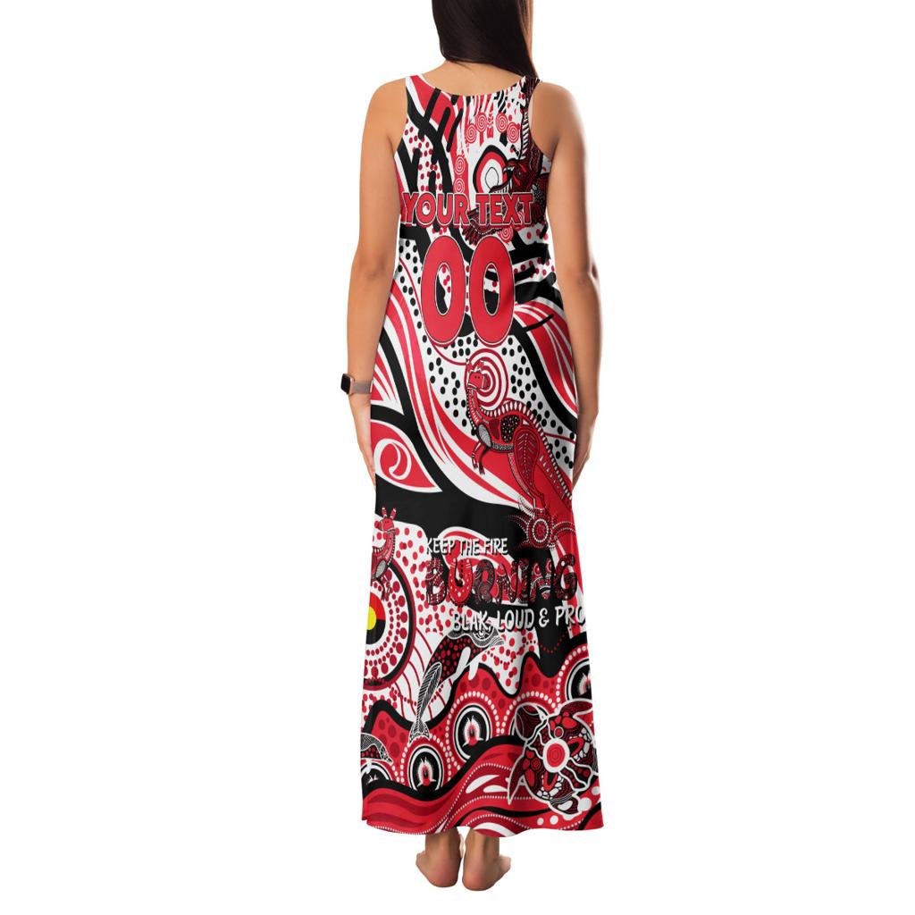 Custom NAIDOC Week 2024 Saints Family Matching Tank Maxi Dress and Hawaiian Shirt Aboriginal Animals Keep The Fire Burning