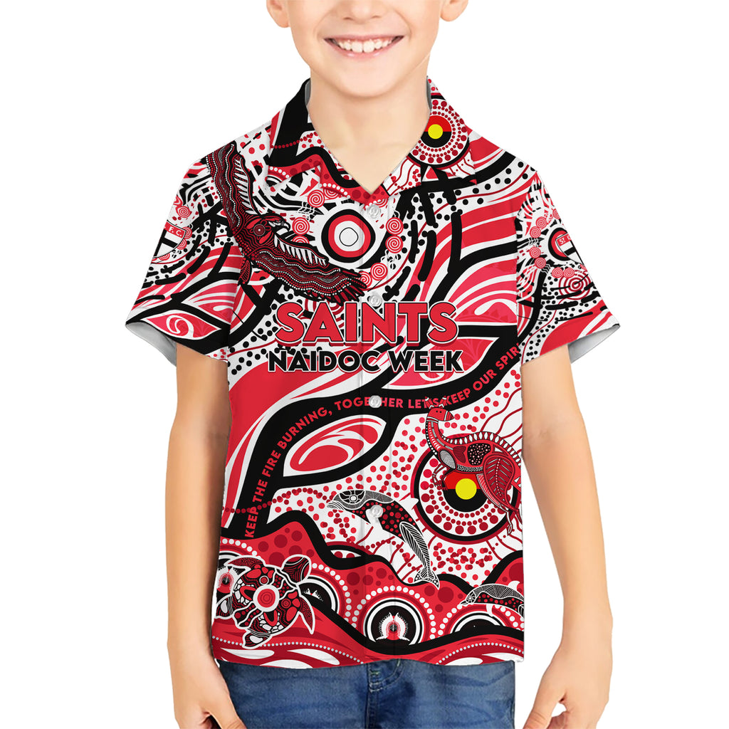 Custom NAIDOC Week 2024 Saints Hawaiian Shirt Aboriginal Animals Keep The Fire Burning