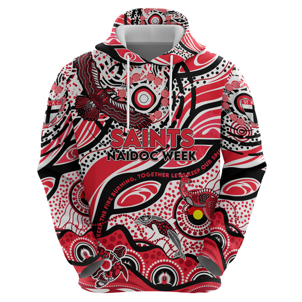 Custom NAIDOC Week 2024 Saints Hoodie Aboriginal Animals Keep The Fire Burning