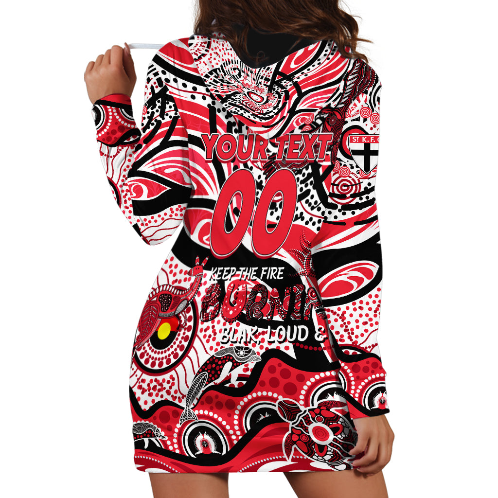 Custom NAIDOC Week 2024 Saints Hoodie Dress Aboriginal Animals Keep The Fire Burning