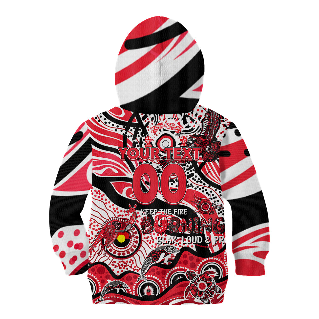 Custom NAIDOC Week 2024 Saints Kid Hoodie Aboriginal Animals Keep The Fire Burning
