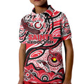 Custom NAIDOC Week 2024 Saints Kid Polo Shirt Aboriginal Animals Keep The Fire Burning