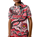 Custom NAIDOC Week 2024 Saints Kid Polo Shirt Aboriginal Animals Keep The Fire Burning