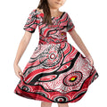 Custom NAIDOC Week 2024 Saints Kid Short Sleeve Dress Aboriginal Animals Keep The Fire Burning