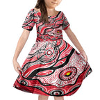Custom NAIDOC Week 2024 Saints Kid Short Sleeve Dress Aboriginal Animals Keep The Fire Burning