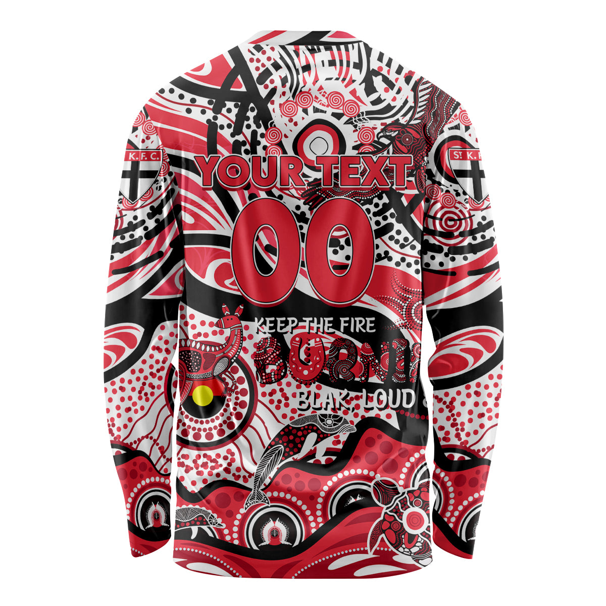 Custom NAIDOC Week 2024 Saints Long Sleeve Shirt Aboriginal Animals Keep The Fire Burning