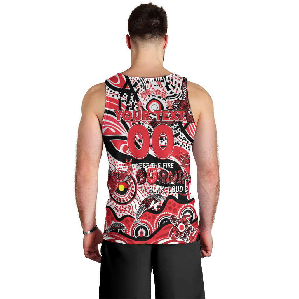 Custom NAIDOC Week 2024 Saints Men Tank Top Aboriginal Animals Keep The Fire Burning