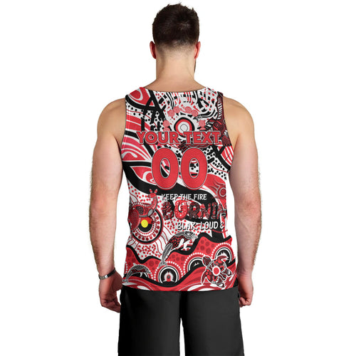 Custom NAIDOC Week 2024 Saints Men Tank Top Aboriginal Animals Keep The Fire Burning