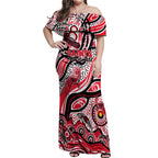 Custom NAIDOC Week 2024 Saints Off Shoulder Maxi Dress Aboriginal Animals Keep The Fire Burning