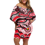 Custom NAIDOC Week 2024 Saints Off Shoulder Short Dress Aboriginal Animals Keep The Fire Burning