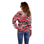 Custom NAIDOC Week 2024 Saints Off Shoulder Sweater Aboriginal Animals Keep The Fire Burning