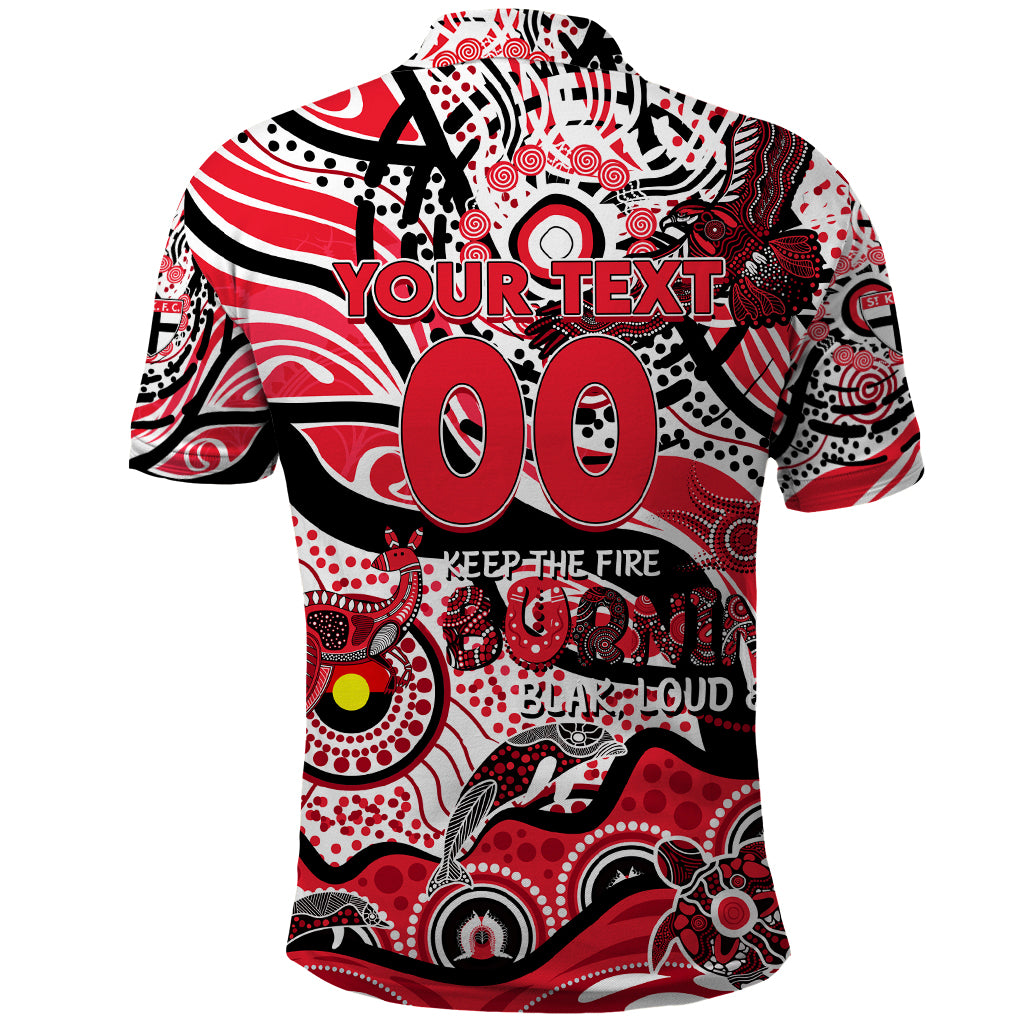 Custom NAIDOC Week 2024 Saints Polo Shirt Aboriginal Animals Keep The Fire Burning