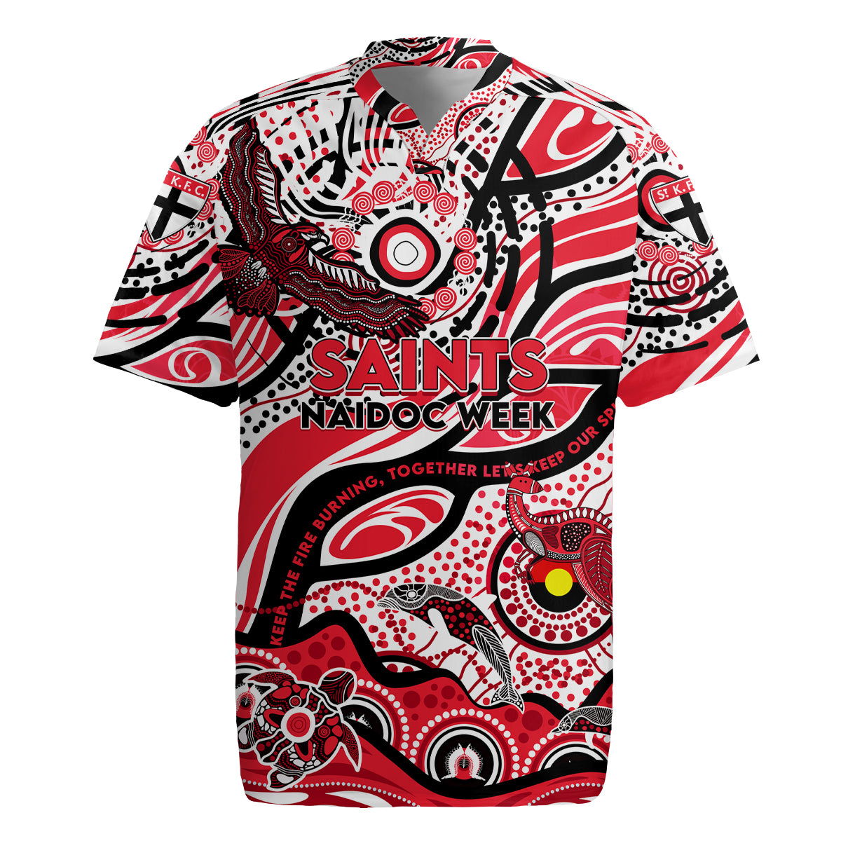 Custom NAIDOC Week 2024 Saints Rugby Jersey Aboriginal Animals Keep The Fire Burning