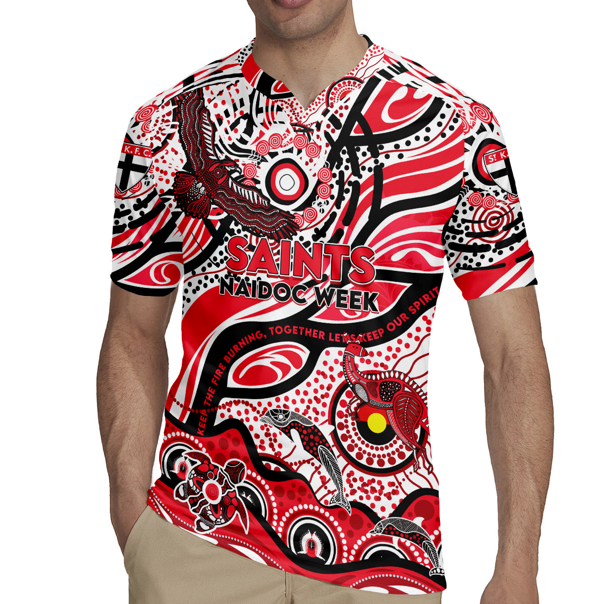 Custom NAIDOC Week 2024 Saints Rugby Jersey Aboriginal Animals Keep The Fire Burning