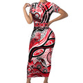Custom NAIDOC Week 2024 Saints Short Sleeve Bodycon Dress Aboriginal Animals Keep The Fire Burning