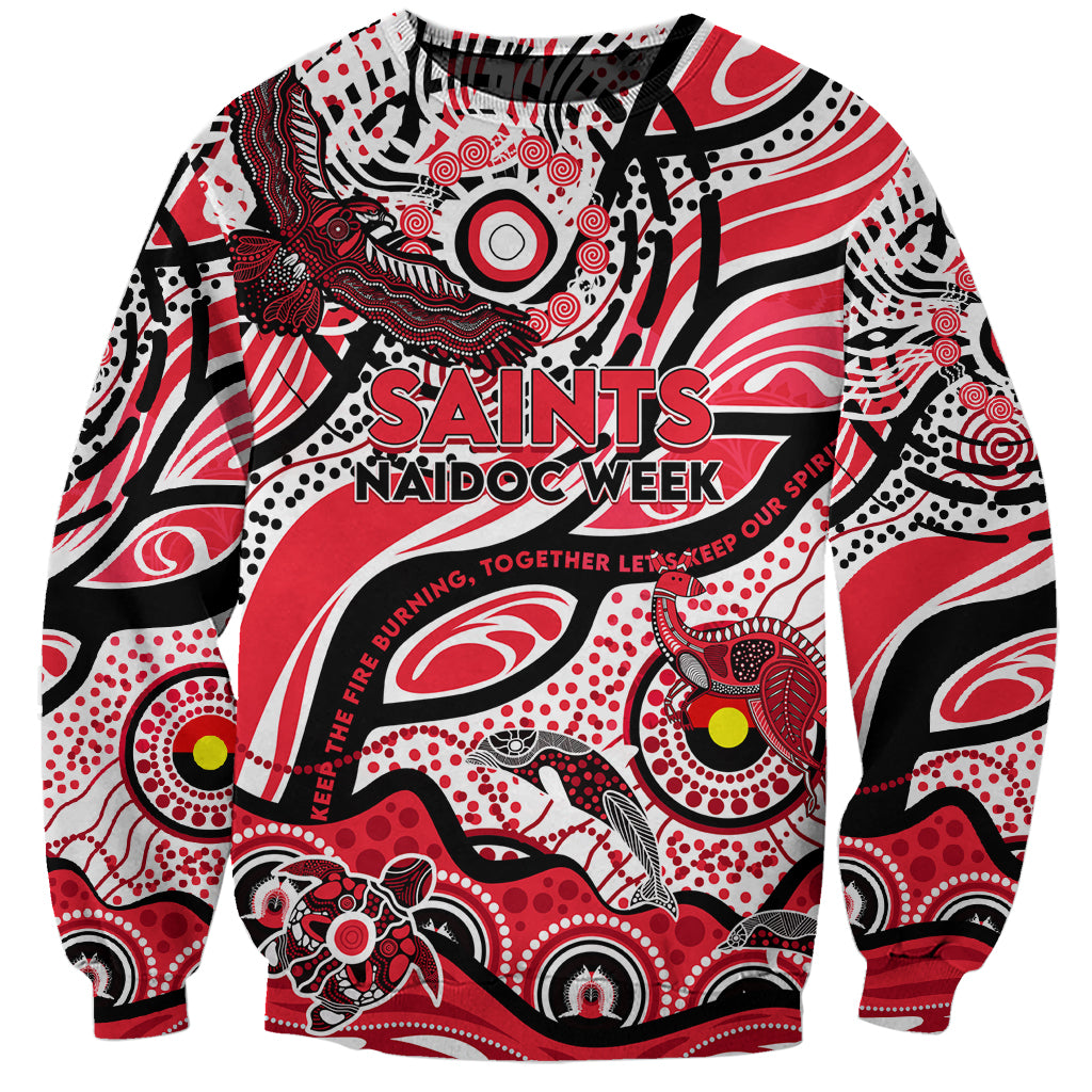 Custom NAIDOC Week 2024 Saints Sweatshirt Aboriginal Animals Keep The Fire Burning