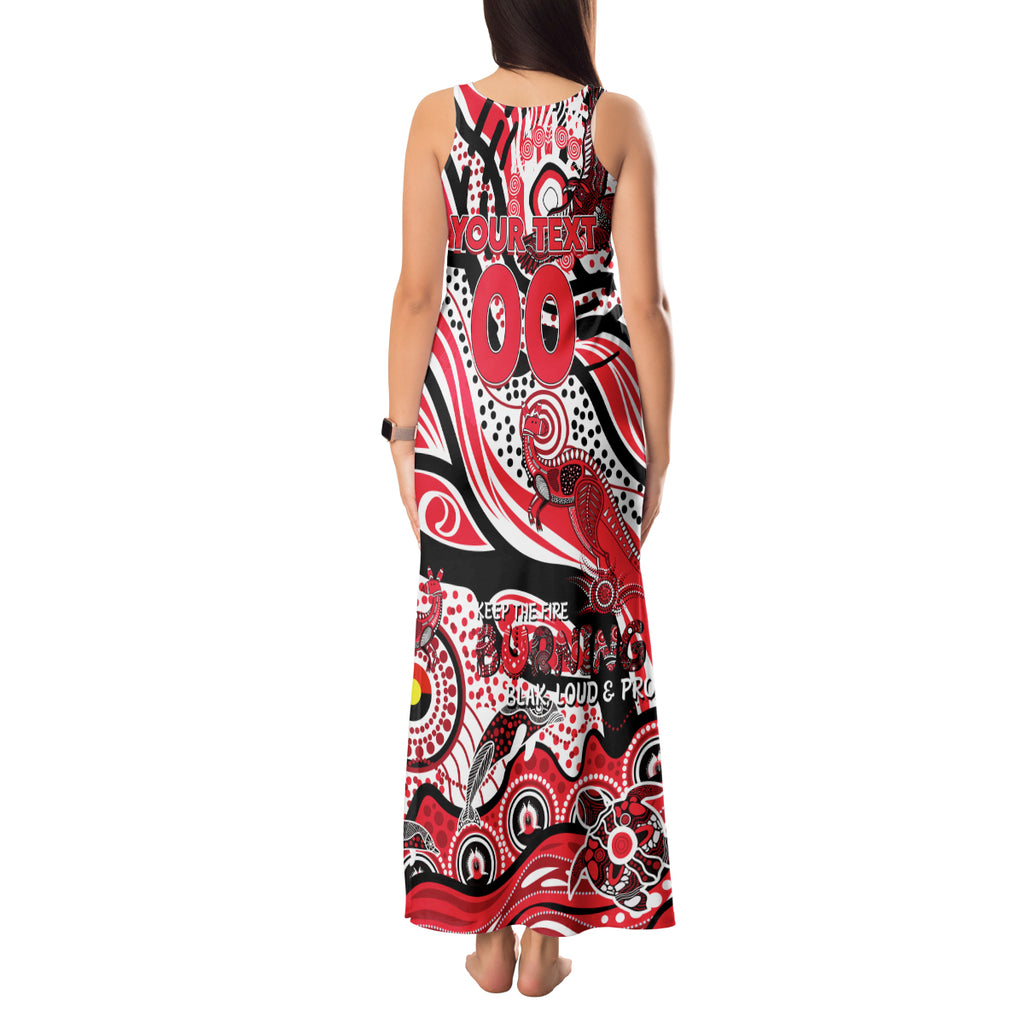 Custom NAIDOC Week 2024 Saints Tank Maxi Dress Aboriginal Animals Keep The Fire Burning