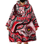 Custom NAIDOC Week 2024 Saints Wearable Blanket Hoodie Aboriginal Animals Keep The Fire Burning
