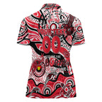 Custom NAIDOC Week 2024 Saints Women Polo Shirt Aboriginal Animals Keep The Fire Burning