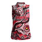 Custom NAIDOC Week 2024 Saints Women Sleeveless Polo Shirt Aboriginal Animals Keep The Fire Burning