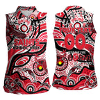 Custom NAIDOC Week 2024 Saints Women Sleeveless Polo Shirt Aboriginal Animals Keep The Fire Burning